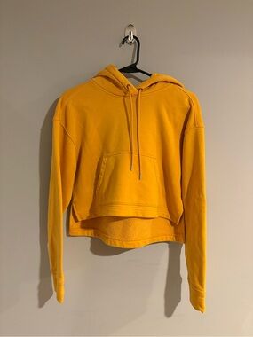 COZi Mustard Yellow Cropped Hoodie Women’s XS Oversized Drop Shoulder